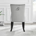 Novara Black Leg Round Glass Dining Table & 4 Grey Belgravia Black Leg Chairs