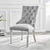 Palma Beige Stone Effect Round Dining Table & 4 Grey Belgravia Chairs
