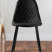 Elina White Marble Effect Round Dining Table & 2 Black Corona Black Leg Chairs