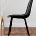 Carson White Marble Effect Dining Table & 4 Black Corona Black Leg Chairs