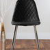 Novara Chrome Metal Round Glass Dining Table And 4 Black Corona Silver Dining Chairs