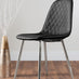 Elina White Marble Effect Round Dining Table & 2 Black Corona Silver Chairs