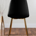 Novara Gold Metal Large Round Dining Table And 6 Black Corona Gold Chairs Set