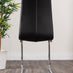 Novara Chrome Metal And Glass Large Round Dining Table And 4 Black Murano Chairs Set