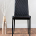 Carson White Marble Effect Dining Table & 4 Black Milan Black Leg Chairs