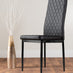 Leonardo Brown/Grey Glass Marble Effect Black Leg Table & 4 Black Milan Black Leg Chairs