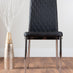 Seattle Glass and Black Leg Square Dining Table & 4 Black Milan Chrome Leg Chairs