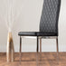 Seattle Glass and Black Leg Square Dining Table & 4 Black Milan Chrome Leg Chairs