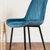 Elina White Marble Effect Round Dining Table & 2 Blue Pesaro Black Leg Chairs