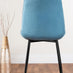 Elina White Marble Effect Round Dining Table & 2 Blue Pesaro Black Leg Chairs