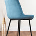 Leonardo Black Leg Glass Dining Table & 6 Blue Pesaro Black Leg Chairs