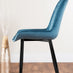 Leonardo Black Leg Glass Dining Table & 4 Blue Pesaro Black Leg Chairs