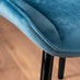 Elina White Marble Effect Round Dining Table & 2 Blue Pesaro Black Leg Chairs