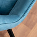 Elina White Marble Effect Round Dining Table & 2 Blue Pesaro Black Leg Chairs