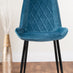 Lira 100cm Grey Metal Extending Dining Table & 4 Blue Pesaro Black Leg Chairs