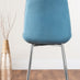 Novara 100cm Round Dining Table and 4 Blue Pesaro Silver Leg Chairs