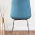 Novara 100cm Round Dining Table and 4 Blue Pesaro Silver Leg Chairs