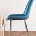 Giovani 6 Grey Dining Table & 6 Blue Pesaro Silver Leg Chairs