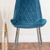Novara 100cm Round Dining Table and 4 Blue Pesaro Silver Leg Chairs