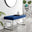 Cambridge Modern Navy Blue Velvet & Silver Metal Bench