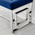 Cambridge Modern Navy Blue Velvet & Silver Metal Bench