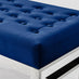 Cambridge Modern Navy Blue Velvet & Silver Metal Bench