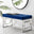 Cambridge Modern Navy Blue Velvet & Silver Metal Bench