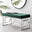 Cambridge Modern Green Velvet And Silver Metal Bench
