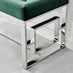 Cambridge Modern Green Velvet And Silver Metal Bench