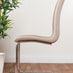 Novara Chrome Metal Round Glass Dining Table And 4 Cappuccino Beige Murano Dining Chairs