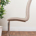 Novara Chrome Metal Round Glass Dining Table And 4 Cappuccino Beige Murano Dining Chairs