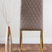Arezzo White High Gloss Extending Dining Table & 8 Cappuccino Milan Gold Leg Chairs
