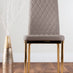 Arezzo White High Gloss Extending Dining Table & 8 Cappuccino Milan Gold Leg Chairs
