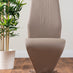 Giovani High Gloss And Glass Dining Table And 6 Cappuccino Beige Willow Chairs Set