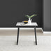 Carson Square White Marble Effect and Black Metal 2 Seater Dining Table