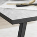 Carson Square White Marble Effect and Black Metal 2 Seater Dining Table