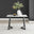 Carson Rectangular White Marble Effect and Black Metal 4 Seater Dining Table