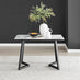 Carson White Marble Effect Dining Table & 4 Black Milan Black Leg Chairs