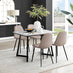 Carson White Marble Effect Dining Table & 4 Cappuccino Corona Black Leg Chairs