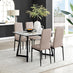 Carson White Marble Effect Dining Table & 4 Cappuccino Milan Black Leg Chairs