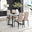 Carson White Marble Effect Dining Table & 4 Cappuccino Milan Black Leg Chairs