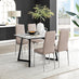 Carson White Marble Effect Dining Table & 4 Cappuccino Milan Chrome Leg Chairs