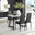 Carson White Marble Effect Dining Table & 4 Black Milan Black Leg Chairs