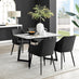 Carson White Marble Effect Dining Table & 4 Black Calla Black Leg Chairs