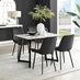 Carson White Marble Effect Dining Table & 4 Black Pesaro Black Leg Chairs