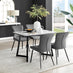 Carson White Marble Effect Dining Table & 4 Dark Grey Nora Black Leg Chairs