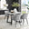 Carson White Marble Effect Dining Table & 4 Grey Calla Black Leg Chairs