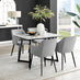 Carson White Marble Effect Dining Table & 4 Grey Calla Black Leg Chairs