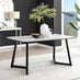 Carson White Marble Effect Dining Table & 6 Grey Milan Black Leg Chairs