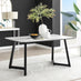 Carson Rectangular White Marble Effect and Black Metal 6 Seater Dining Table